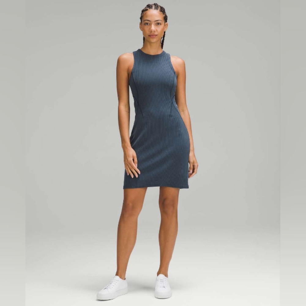 Lululemon 14 Ribbed Softstreme Slim-Fit Tank Dress